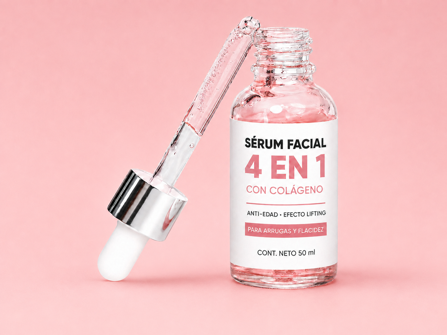 Sérum Facial 4 en 1 con Colágeno Anti-Edad "Efecto Lifting" para Arrugas y Flacidez