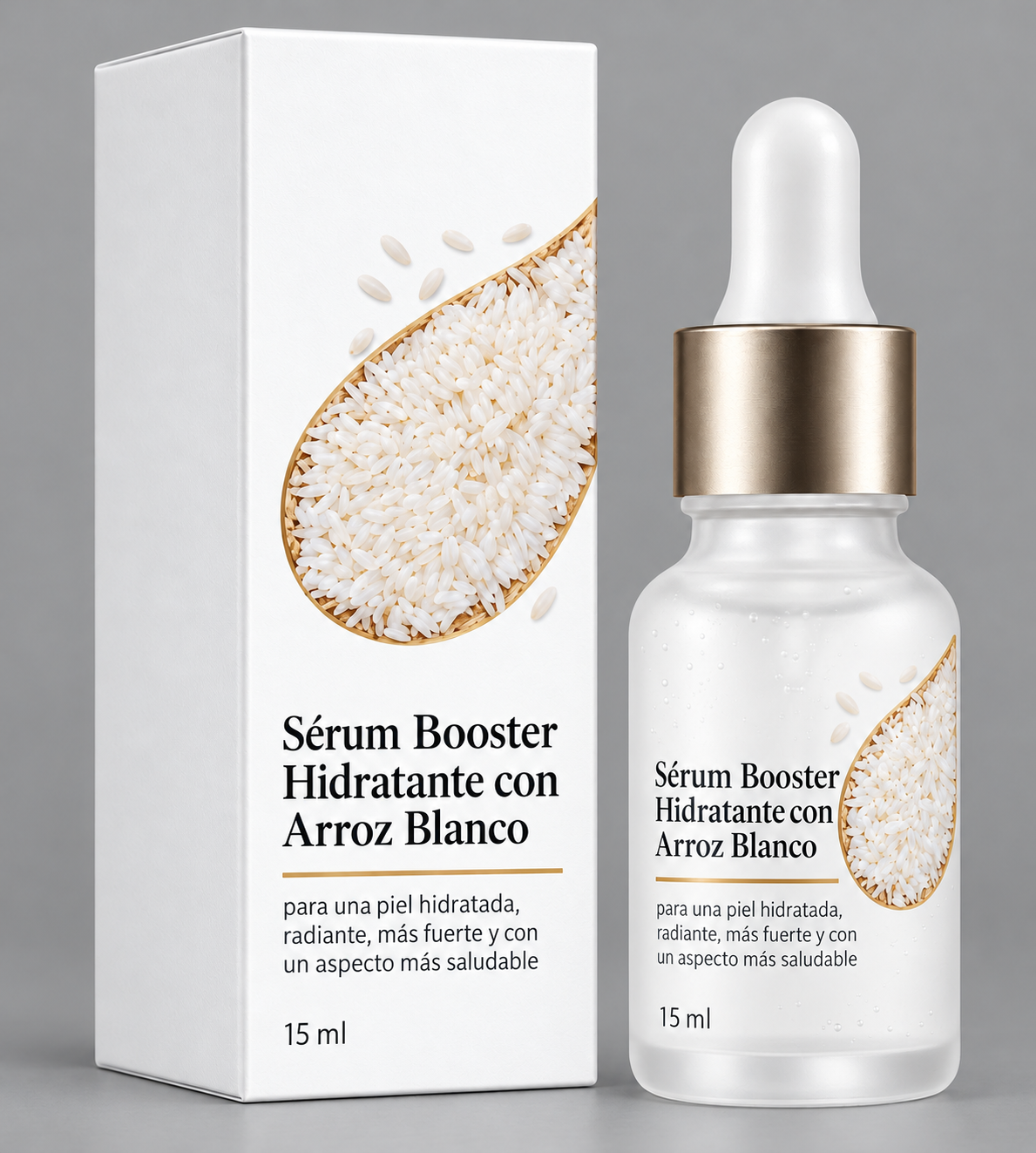Sérum Booster Hidratante con Arroz Blanco | para una piel hidratada, radiante, más fuerte y con un aspecto más saludable
