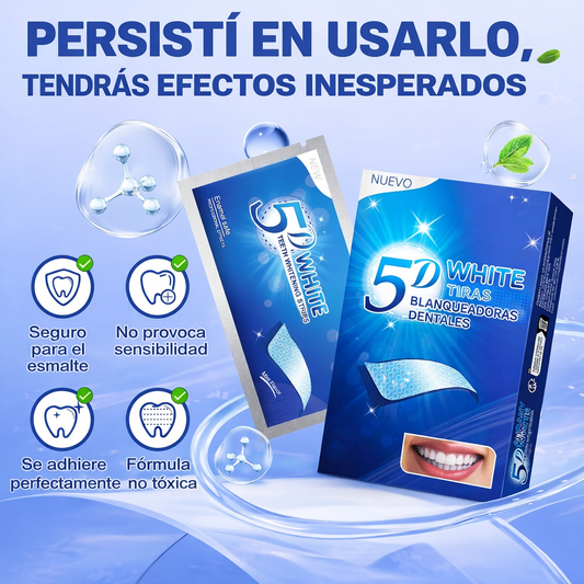 5D White - Tiras Blanqueadoras de Confianza Instantánea