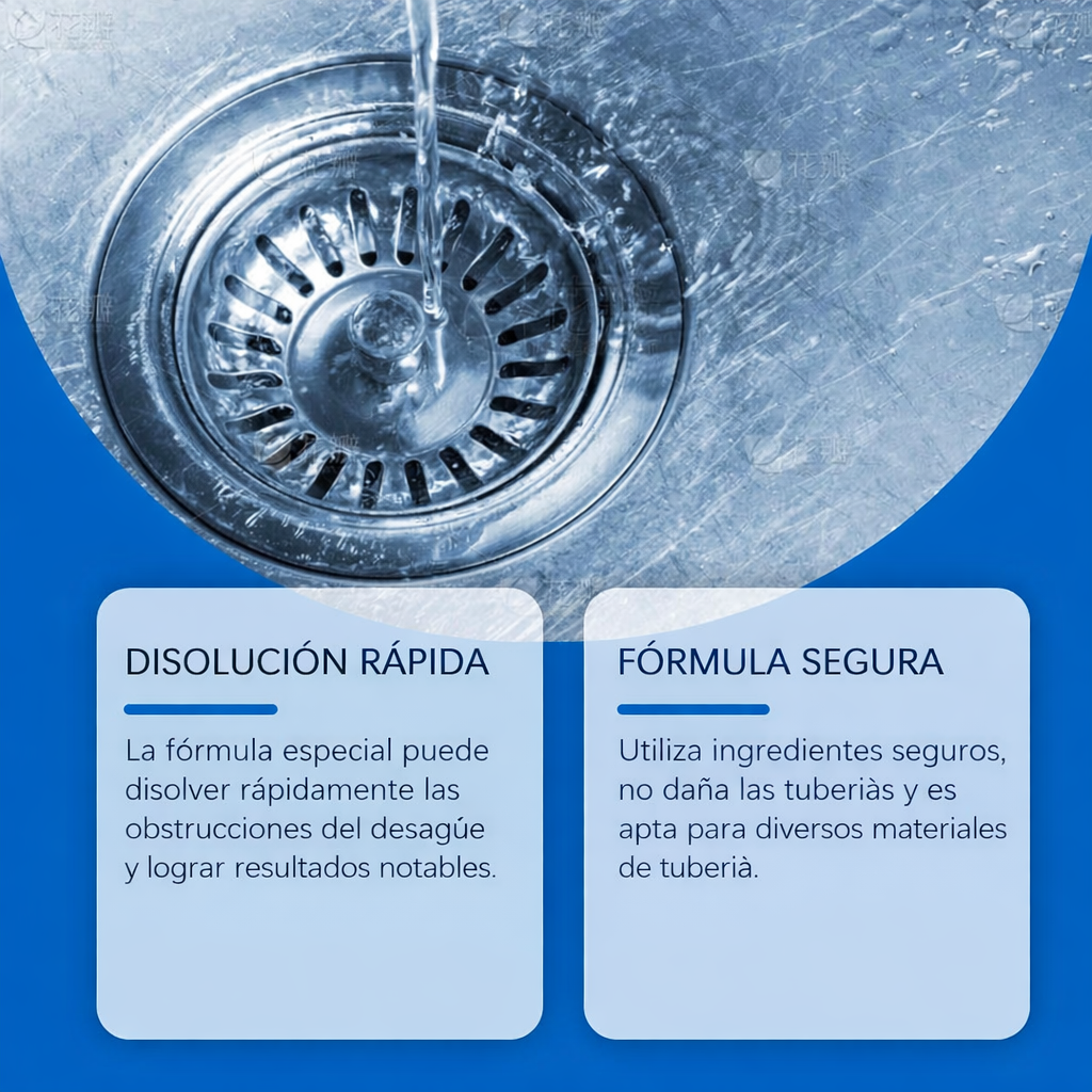 Polvo para desagües MeLedMatte: fórmula profesional de acción rápida para destapar tuberías