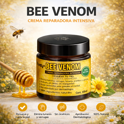 Crema Restauradora de la Piel con Veneno de Abeja - Hidratante 3 en 1 para todo tipo de piel