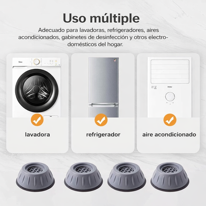 Almohadillas antivibración de goma para pies: sin esfuerzo, sin rayones y sin ayuda (4 piezas)