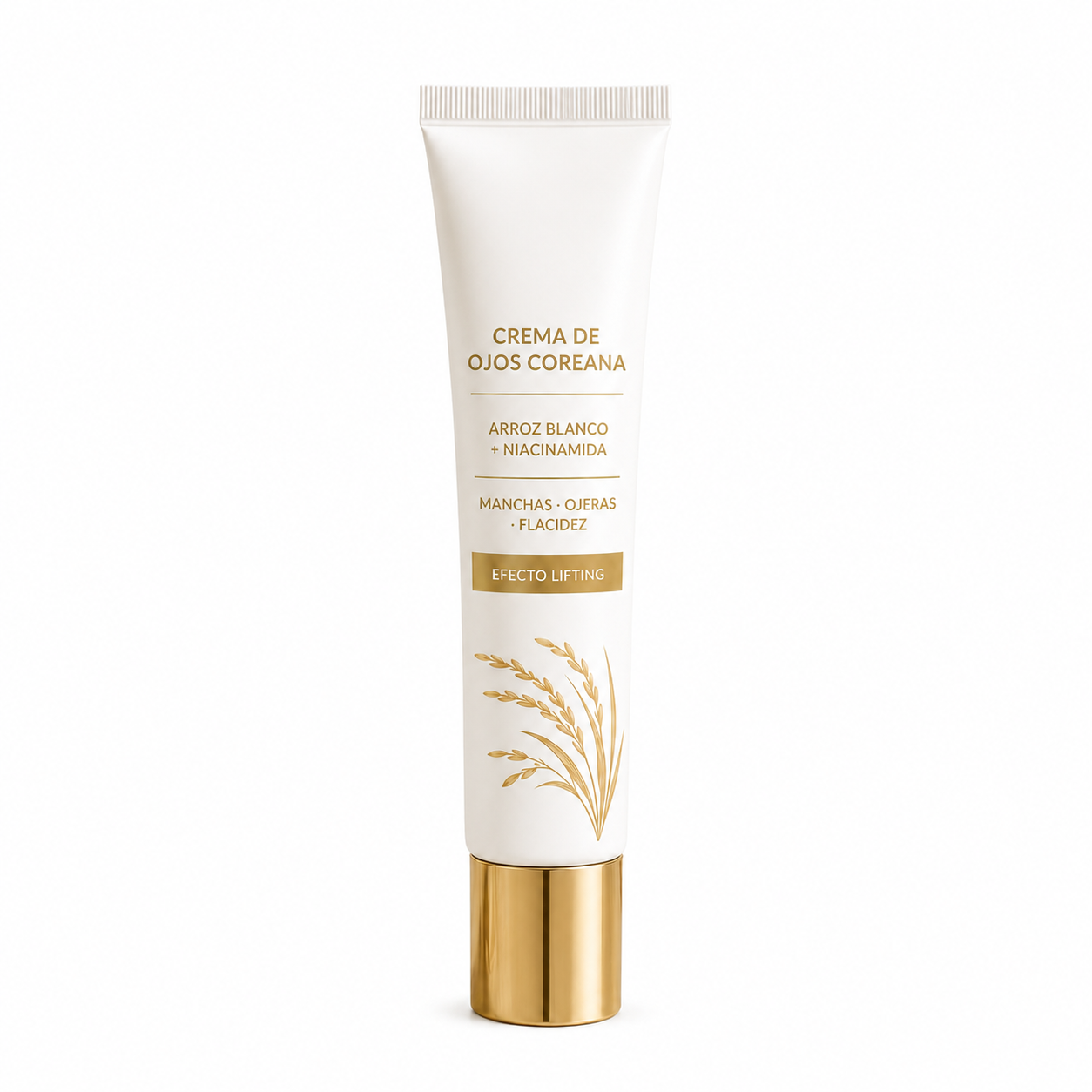 Crema de Ojos Coreana con Arroz Blanco y Niacinamida para Manchas Oscuras, Ojeras y Flacidez (Efecto Lifting)