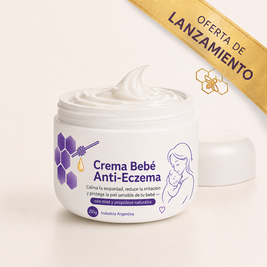 Crema Bebé Anti-Eczema | Calma la sequedad, reduce la irritación y protege la piel sensible de tu bebé — con miel y propóleos naturales