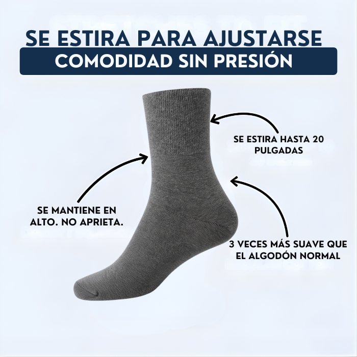 Calcetines premium sin costuras para diabéticos, Compresión suave,  Sin presión