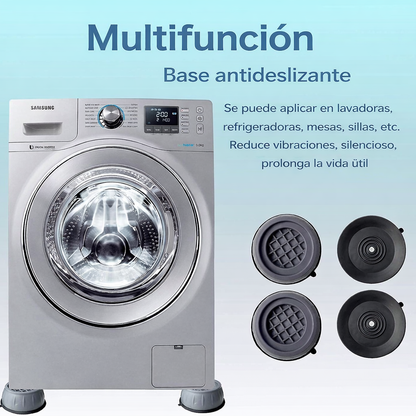 Almohadillas antivibración de goma para pies: sin esfuerzo, sin rayones y sin ayuda (4 piezas)