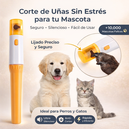 PetPedicure Lima de uñas de precisión: lápiz de aseo silencioso, seguro y sin estrés