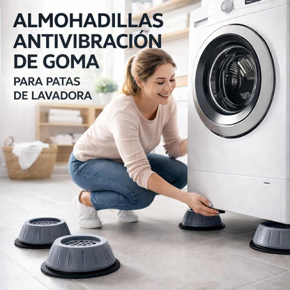 Almohadillas antivibración de goma para pies: sin esfuerzo, sin rayones y sin ayuda (4 piezas)